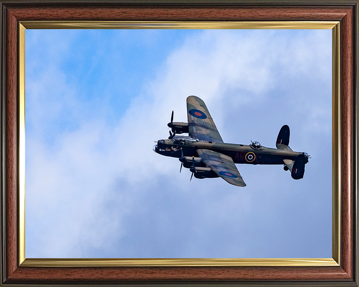 RAF BBMF Lancaster Bomber in Flight 2025 Photo Print Royal Air Force Aircraft Wall Art Aviation Decor Posters, Prints, & Visual Artwork Hampshire Prints 10 x 8 Classic Frame No