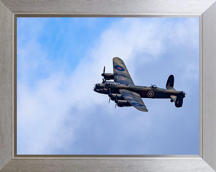 RAF BBMF Lancaster Bomber in Flight 2025 Photo Print Royal Air Force Aircraft Wall Art Aviation Decor Posters, Prints, & Visual Artwork Hampshire Prints 10 x 8 Silver Frame No