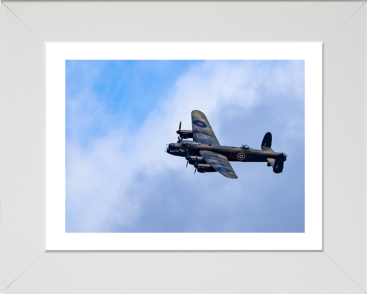 RAF BBMF Lancaster Bomber in Flight 2025 Photo Print Royal Air Force Aircraft Wall Art Aviation Decor Posters, Prints, & Visual Artwork Hampshire Prints 10 x 8 White Frame Yes