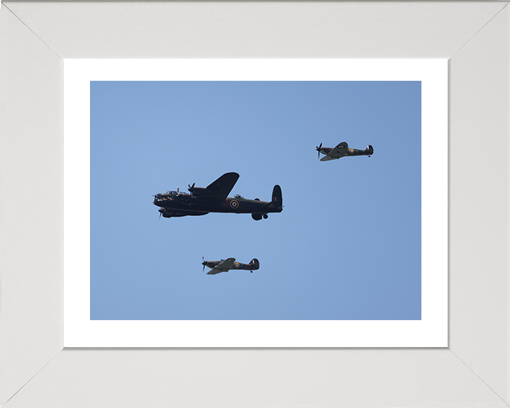 RAF Battle of Britain Memorial Flight Photo Print - Royal Air Force Aircraft Posters, Prints, & Visual Artwork Hampshire Prints 10 x 8 White Frame Yes