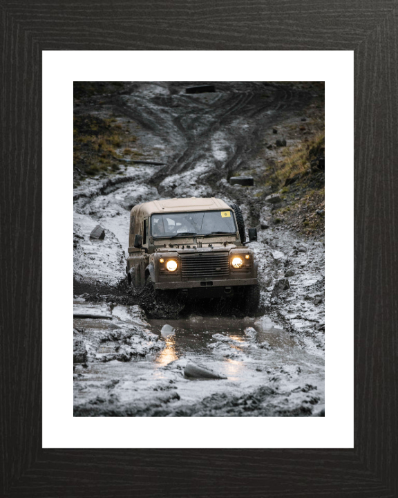 British Army Land Rover Wolf Vehicle Photo Print Wall Art Military Decor Posters Posters, Prints, & Visual Artwork Hampshire Prints 10 x 8 Black Frame Yes