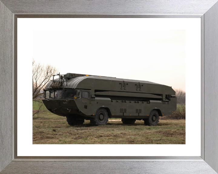 British Army M3 Amphibious Bridging Vehicle Photo Print Wall Art Military Decor Poster Posters, Prints, & Visual Artwork Hampshire Prints 10 x 8 Silver Frame Yes