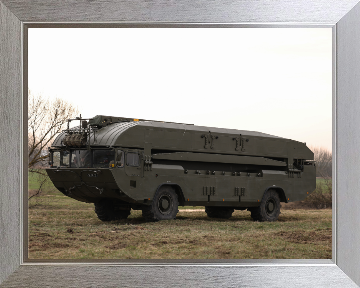 British Army M3 Amphibious Bridging Vehicle Photo Print Wall Art Military Decor Poster Posters, Prints, & Visual Artwork Hampshire Prints 10 x 8 Silver Frame No