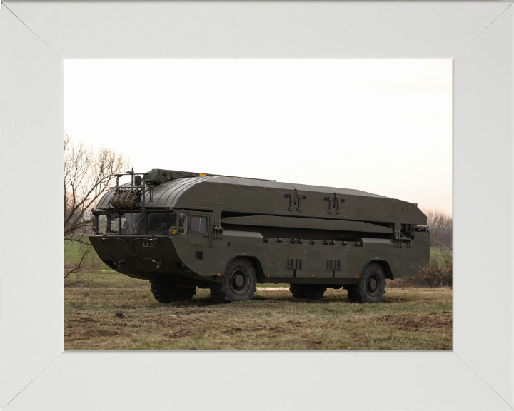 British Army M3 Amphibious Bridging Vehicle Photo Print Wall Art Military Decor Poster Posters, Prints, & Visual Artwork Hampshire Prints 10 x 8 White Frame No