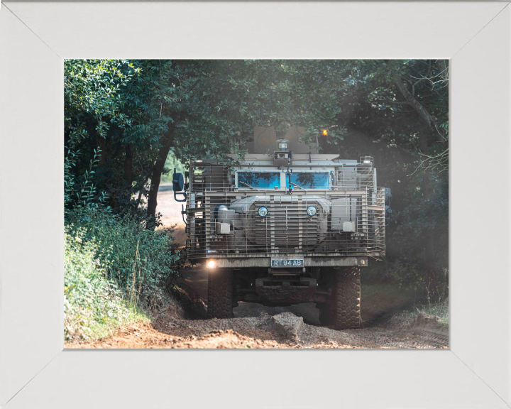 Mastiff Protected Patrol Vehicle 2024 British Army Vehicle Photo Print Wall Art Military Decor UK Posters, Prints, & Visual Artwork Hampshire Prints 10 x 8 White Frame No