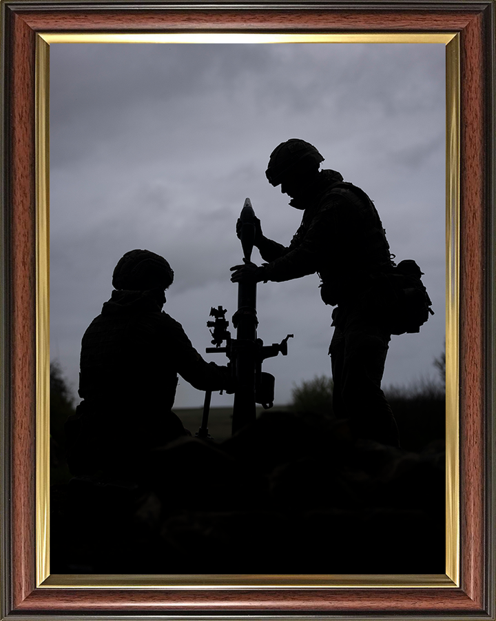 British Army Mortar team Silhouette Photo Print Wall Art Military Decor Poster Posters, Prints, & Visual Artwork Hampshire Prints 10 x 8 Classic Frame No