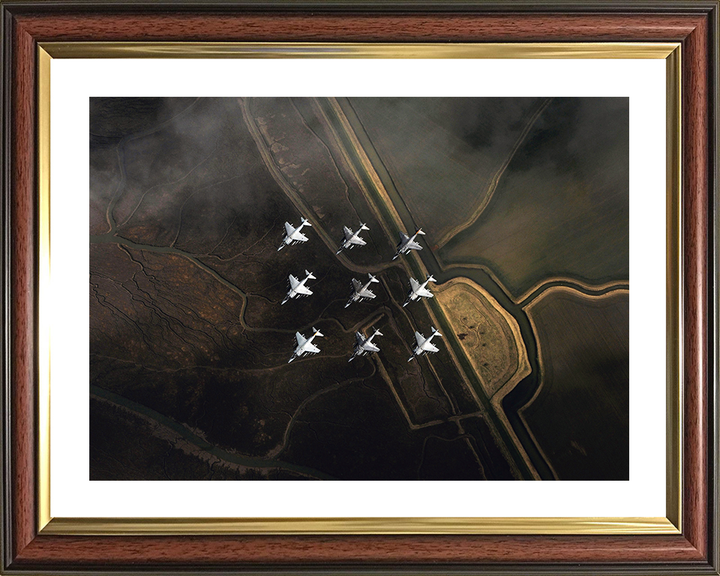 RAF Harrier GR7 Jets in formation Photo Print Royal Air Force Aircraft Wall Art Aviation Decor Posters, Prints, & Visual Artwork Hampshire Prints 10 x 8 Classic Frame Yes
