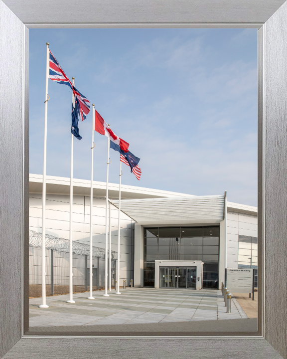 Pathfinder Building RAF Wyton Cambridgeshire Photo Print - Royal Air Force Posters, Prints, & Visual Artwork Hampshire Prints 10 x 8 Silver Frame No