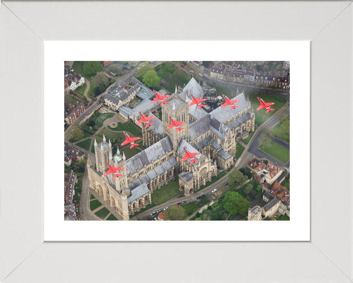 RAF Red Arrows Above Lincoln Cathedral Roof April 2024