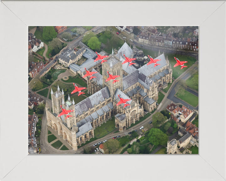RAF Red Arrows Above Lincoln Cathedral Roof April 2024