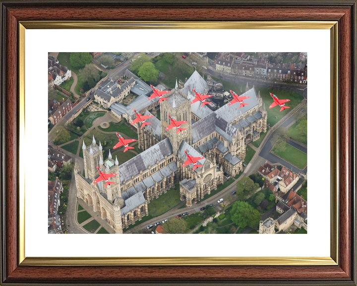 RAF Red Arrows Above Lincoln Cathedral Roof April 2024
