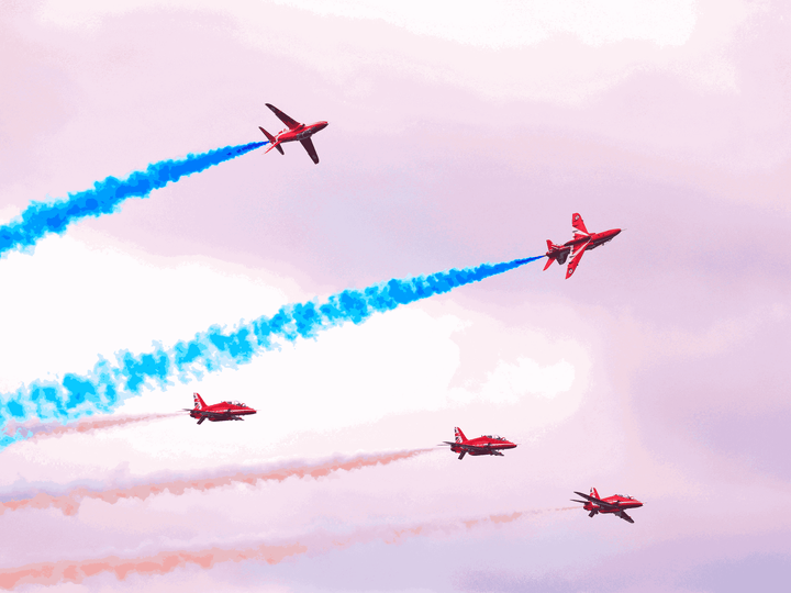 RAF Red Arrows Blue Smoke Climb Jordanstown June 2024