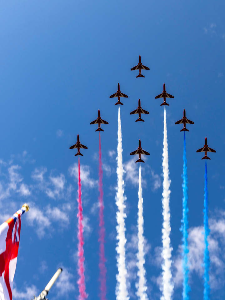 RAF Red Arrows Edinburgh Tattoo Flypast August 2023