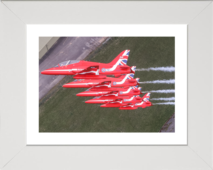 RAF Red Arrows Five Hawks Close Echelon April 2024