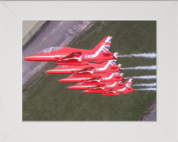 RAF Red Arrows Five Hawks Close Echelon April 2024