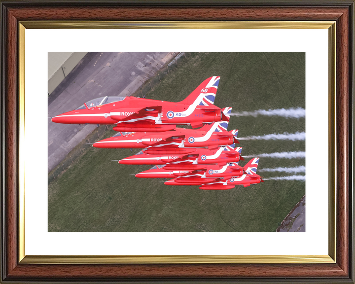 RAF Red Arrows Five Hawks Close Echelon April 2024