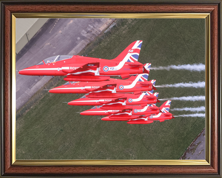 RAF Red Arrows Five Hawks Close Echelon April 2024