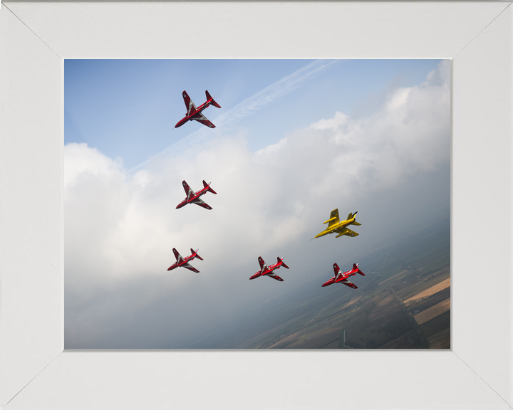 RAF Red Arrows Five Hawks and Gnat Cloud Bank March 2024
