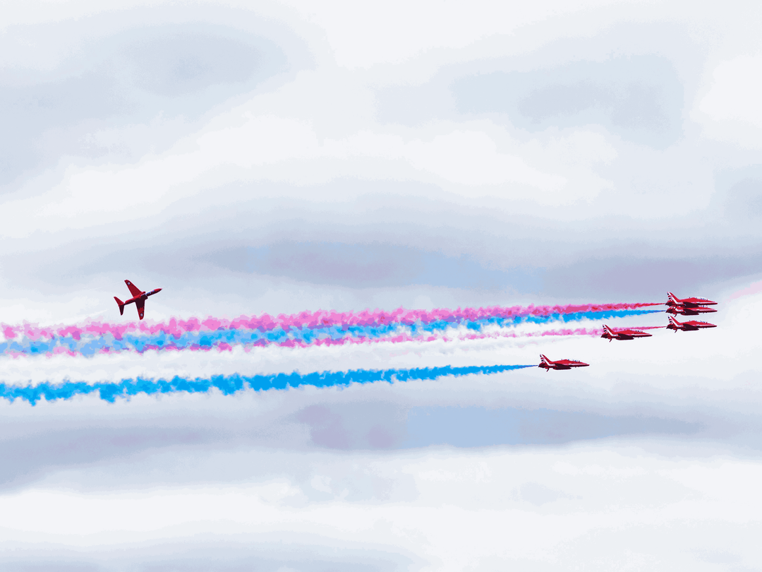 RAF Red Arrows Hawk Banks Above Smoke Jordanstown June 2024
