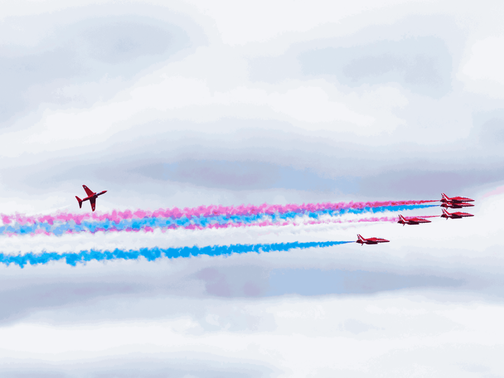 RAF Red Arrows Hawk Banks Above Smoke Jordanstown June 2024