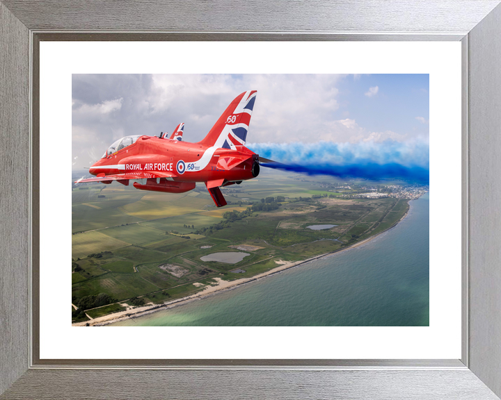 RAF Red Arrows Hawk Blue Smoke Normandy Coast D-Day 80 June 2024