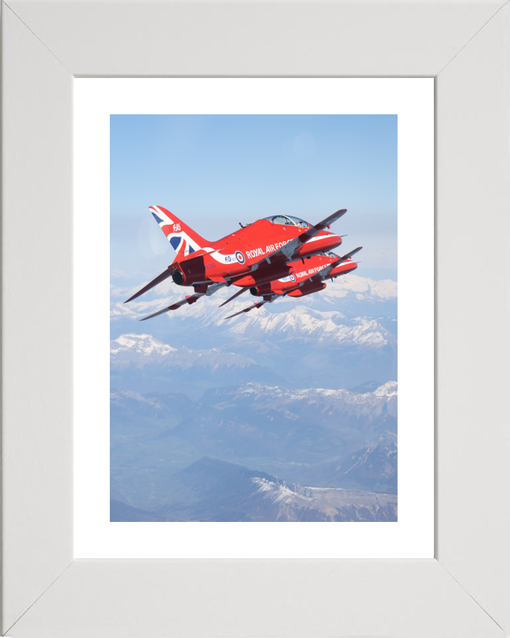RAF Red Arrows Hawk Close Pair Over Mountains April 2024