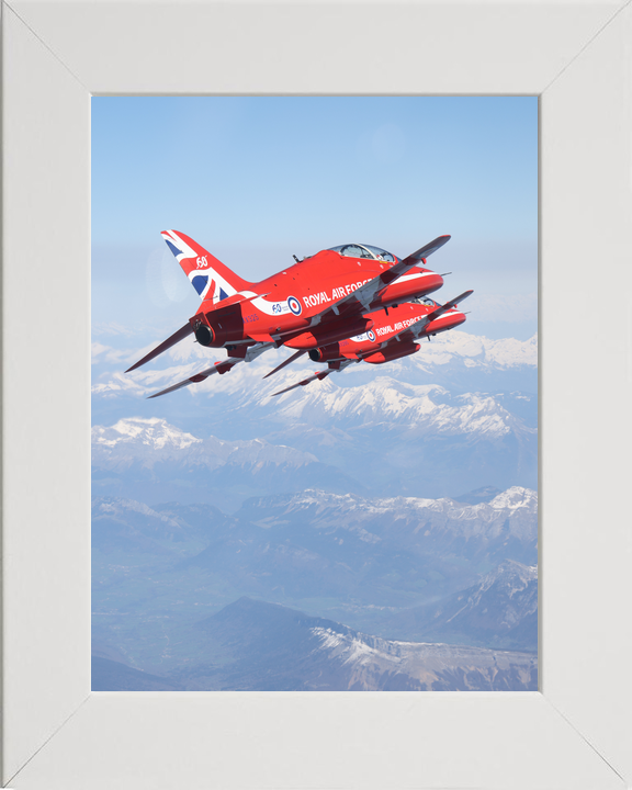 RAF Red Arrows Hawk Close Pair Over Mountains April 2024