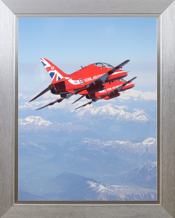 RAF Red Arrows Hawk Close Pair Over Mountains April 2024