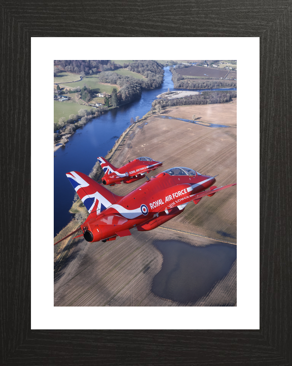 RAF Red Arrows Hawk Pair Over Scottish River February 2024