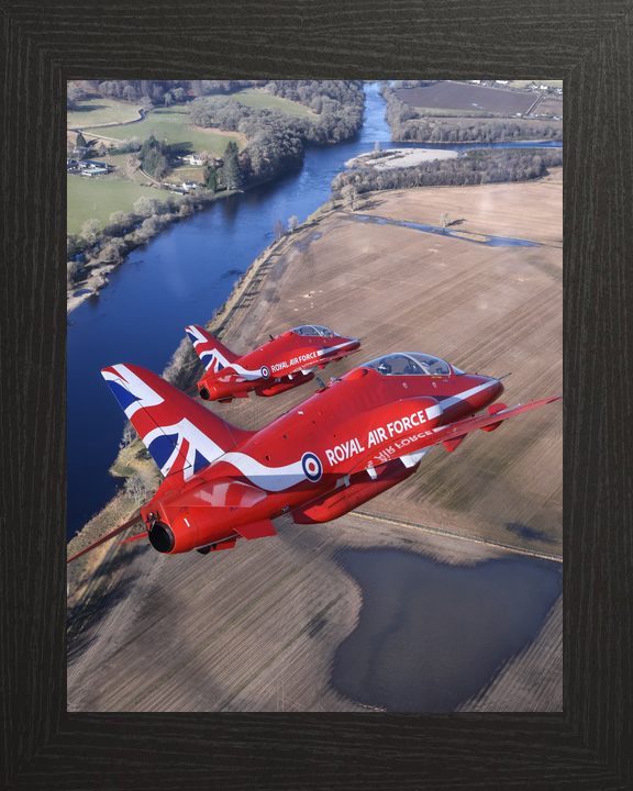 RAF Red Arrows Hawk Pair Over Scottish River February 2024