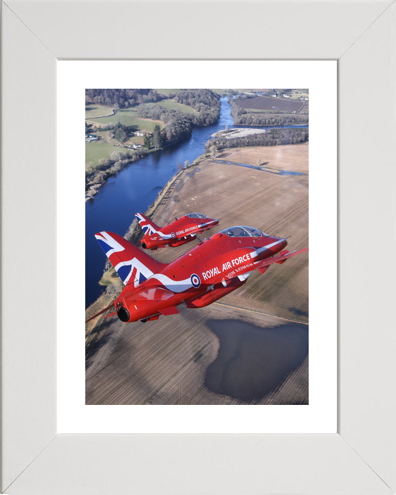 RAF Red Arrows Hawk Pair Over Scottish River February 2024