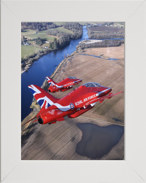 RAF Red Arrows Hawk Pair Over Scottish River February 2024