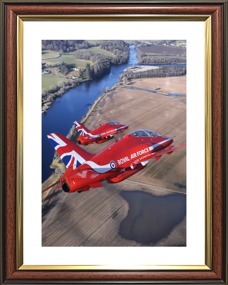 RAF Red Arrows Hawk Pair Over Scottish River February 2024