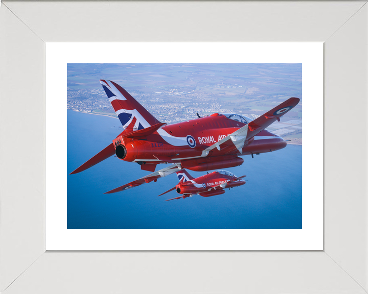 RAF Red Arrows Hawk T1 XX219 Pair Over the Sea February 2024