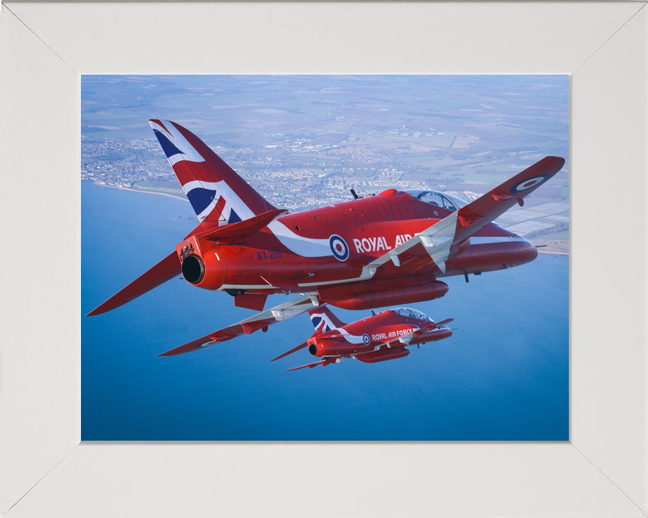 RAF Red Arrows Hawk T1 XX219 Pair Over the Sea February 2024