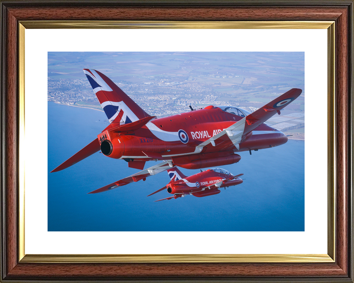RAF Red Arrows Hawk T1 XX219 Pair Over the Sea February 2024