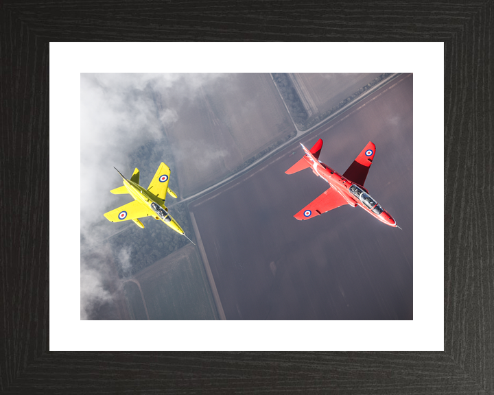 RAF Red Arrows Hawk and Yellow Gnat From Above March 2024