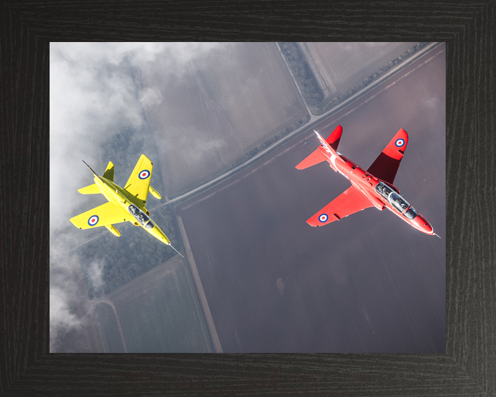 RAF Red Arrows Hawk and Yellow Gnat From Above March 2024