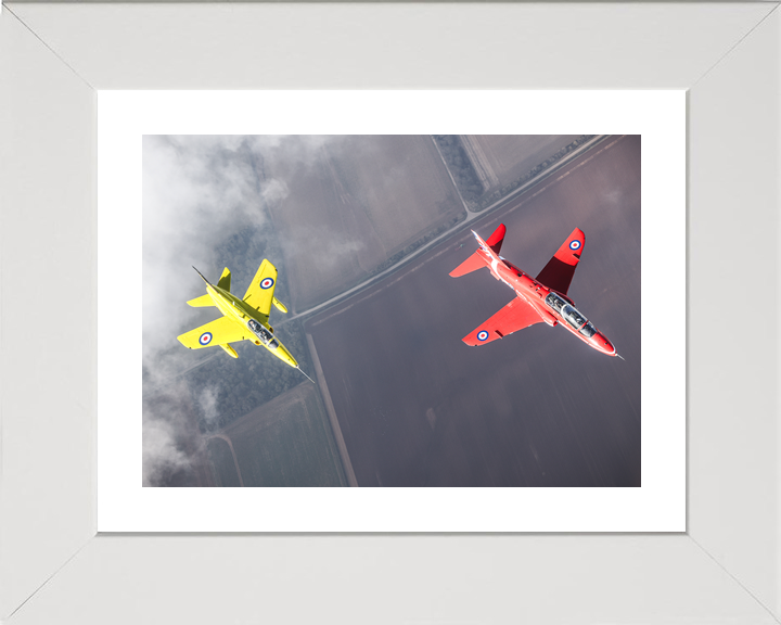 RAF Red Arrows Hawk and Yellow Gnat From Above March 2024