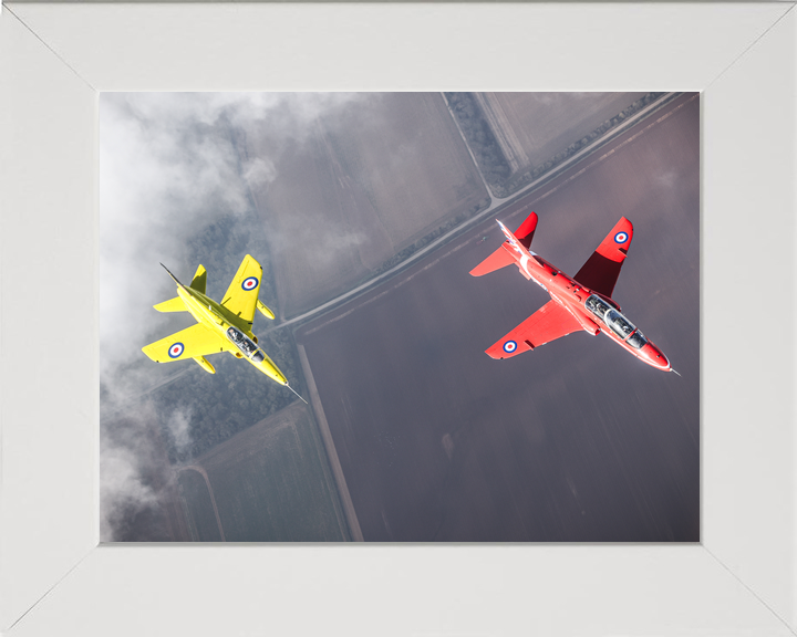 RAF Red Arrows Hawk and Yellow Gnat From Above March 2024