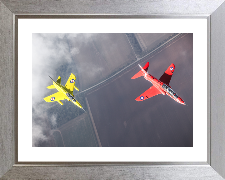 RAF Red Arrows Hawk and Yellow Gnat From Above March 2024