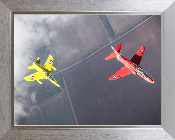 RAF Red Arrows Hawk and Yellow Gnat From Above March 2024