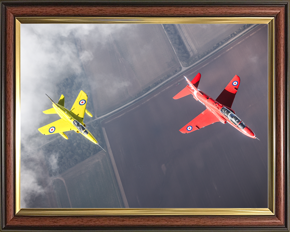 RAF Red Arrows Hawk and Yellow Gnat From Above March 2024
