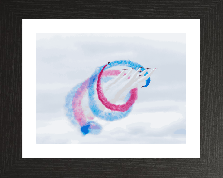 RAF Red Arrows Nine Hawks Smoke Rings Jordanstown June 2024