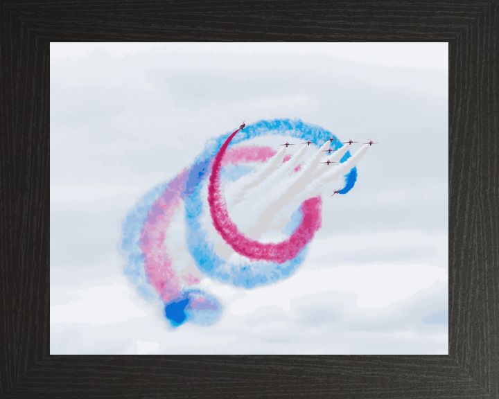 RAF Red Arrows Nine Hawks Smoke Rings Jordanstown June 2024