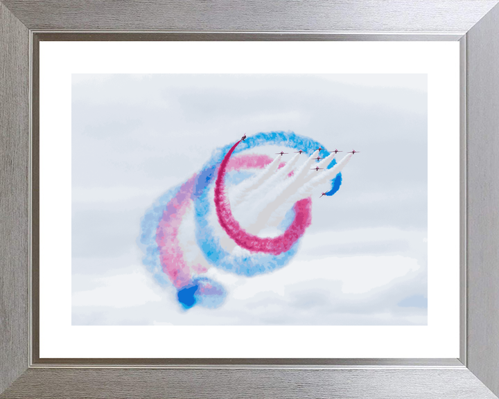 RAF Red Arrows Nine Hawks Smoke Rings Jordanstown June 2024