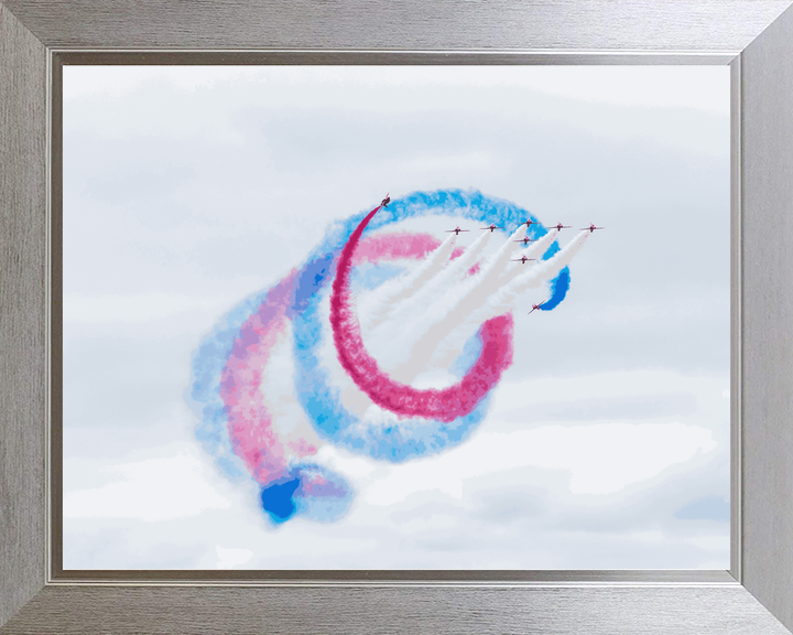 RAF Red Arrows Nine Hawks Smoke Rings Jordanstown June 2024