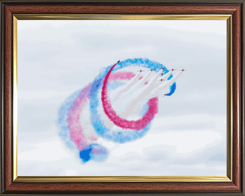 RAF Red Arrows Nine Hawks Smoke Rings Jordanstown June 2024