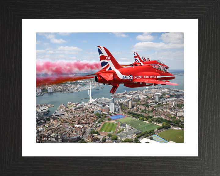 RAF Red Arrows Smoke Trail Over Portsmouth Harbour June 2024