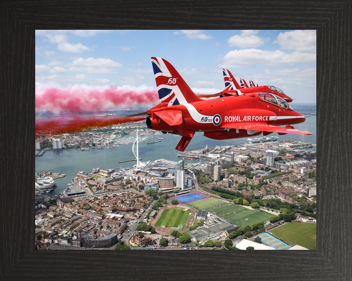 RAF Red Arrows Smoke Trail Over Portsmouth Harbour June 2024